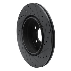 Mercedes-Benz 600SL Brake Rotor (1) - Rear Left - R1 Concepts - Drilled & Slotted - Black - `93-`02